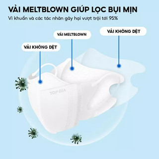 (Combo 300) Khẩu trang 5D TOPGIA cao cấp chống tia UV, ngăn ngừa bụi mịn, thoáng khí, kháng khuẩn an toàn Topgia Store 1