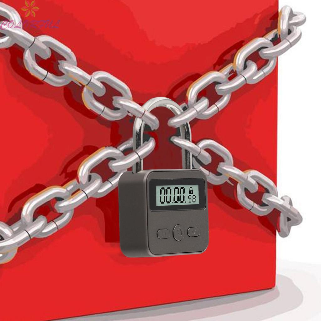 【COLORFUL】Smart Timer Padlock Electronic Lock with LCD Display for 99 Hour Timing Function