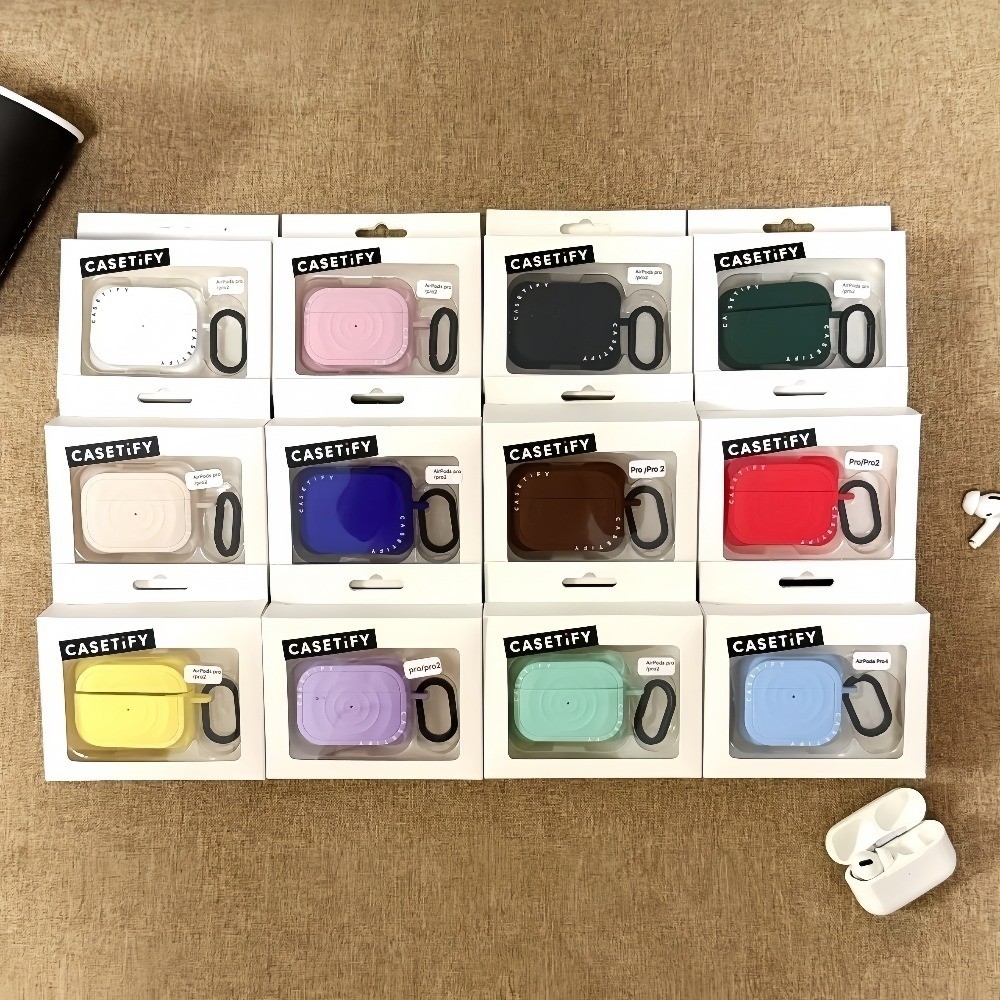 Sóng gợn sóng có móc khóa Vỏ silicon cho AirPods Pro3 Pro2 Pro/4 3 Vỏ bảo vệ siêu chống sốc