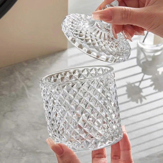 Hũ/Cốc Thủy Tinh Kim Cương Đựng Nến, Sáp Thơm Handmade, Kẹo, Trà, Mứt, Đồ Trang Trí.. - TG1030-2.5