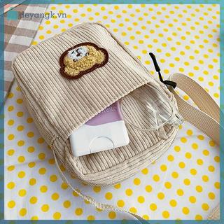 Deyangk Di Động Corduroy Gấu Điện Thoại Túi Đeo Ngang Điện Thoại Di Động Ví Đựng Tiền Xu Thời Trang Đeo Chéo Túi Nhỏ Corduroy Túi VN