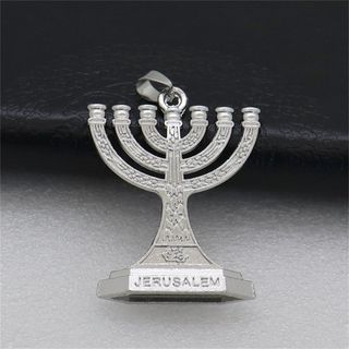 Móc khóa Menorah Do Thái - 12 bộ lạc Israel 7 nhánh Giá đỡ nến Jerusalem