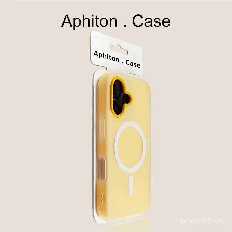 Ốp Điện Thoại Thích Hợp Cho iPhone 11 12 13 14 15 16 Pro max Plus Vỏ Từ Tính Màu Cam Đơn Giản Chống Sốc Vỏ Bảo Vệ Chống Sốc Bao Gồm Tất Cả GH4P
