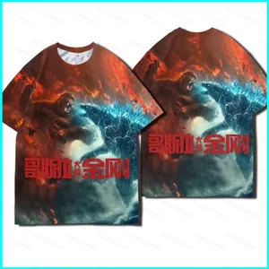 Áo Thun Anime Godzilla vs Kong Mùa Hè, Vải 3D, Phù Hợp Cosplay