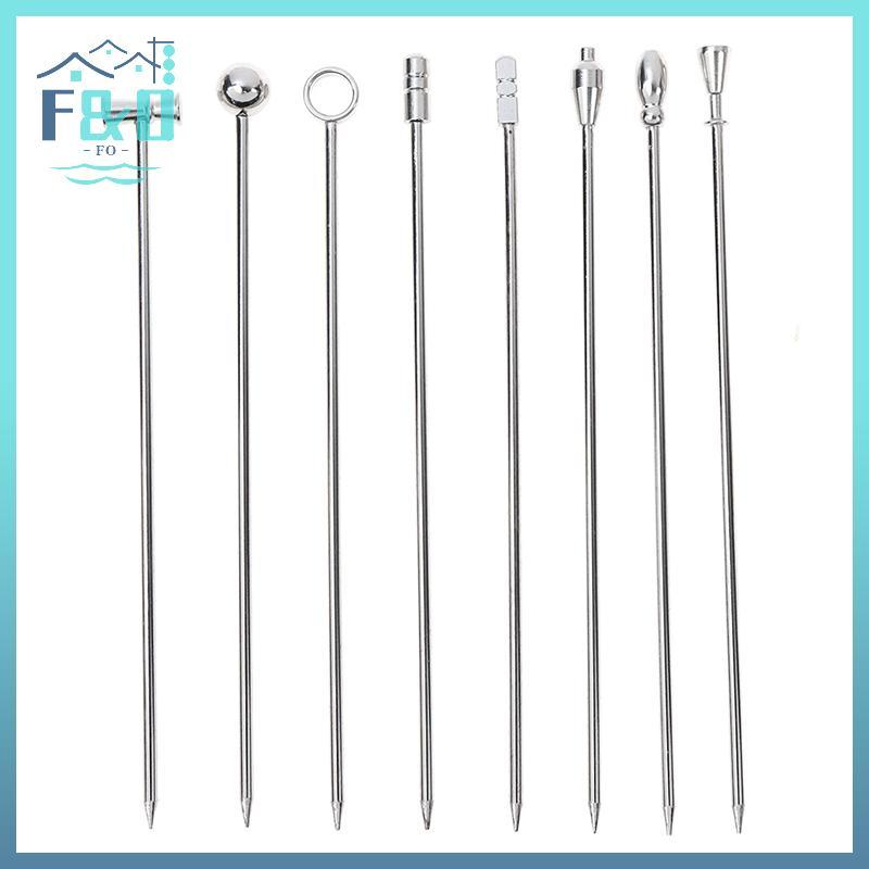 [F & O] 4 Que Cocktail bằng thép không gỉ Que trái cây Đồ uống tái sử dụng Martini Picks {vn}