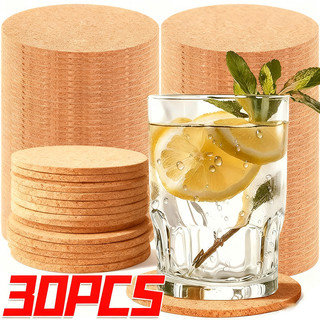 5 / 10 / 20 / 30 Thảm Cốc Gỗ Tự Nhiên Tròn - Đế Lót Ly Nút Chai Chịu Nhiệt Chống Trơn Trượt DIY Cho Trà Cà Phê