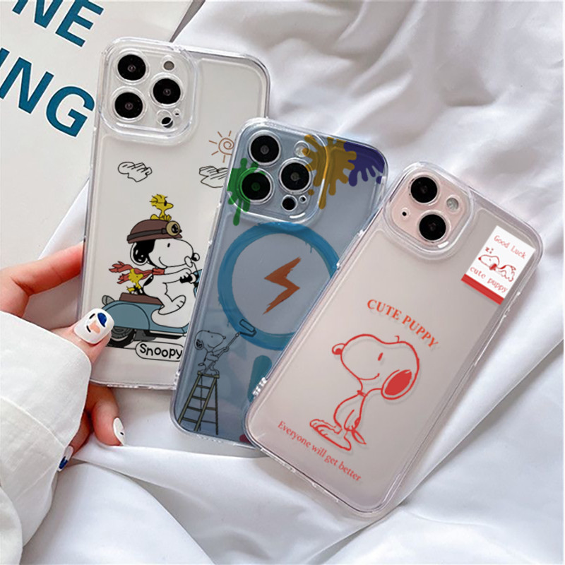 Ốp Lưng Điện Thoại Samsung Galaxy Note 20 Ultra S10 10 Plus Lite A56 A36 A26 A55 A35 M54 F54 M23 M60 Dễ Thương Snoopy Hoạt Hình Silicon Trong Suốt Bìa Mềm