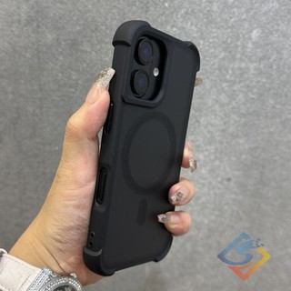 Ốp điện thoại từ tính chống rơi bốn góc màu cam vũ trụ mới cho IPhone 17 Pro Max 11 12 13 14 15 16 Pro Max 14 / 15 / 16 Plus Vỏ mờ bảo vệ chống sốc Ốp lưng cứng