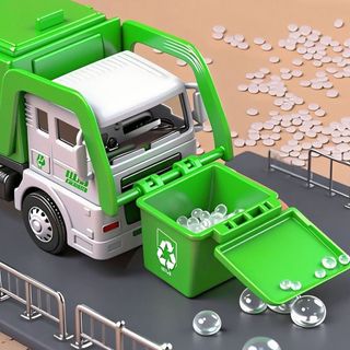 Mô Phỏng Xe Tải Rác Vệ Sinh Thành Phố Kỹ Thuật Xe Tải Phân Loại Rác Bộ Quán Tính Đồ Chơi Trẻ Em Xe Mô Hình Bé Trai