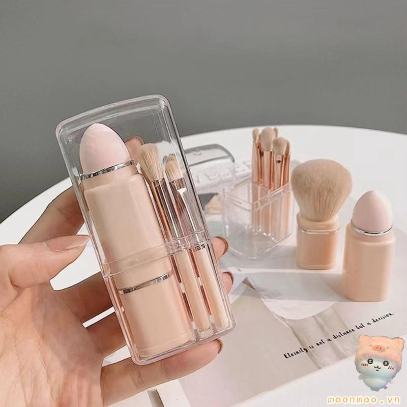 Moon Portable 8 trong 1 Bàn chải trang điểm mắt với lông Nylon mềm Phụ kiện mỹ phẩm làm đẹp cho nhu cầu trang điểm mắt của bạn