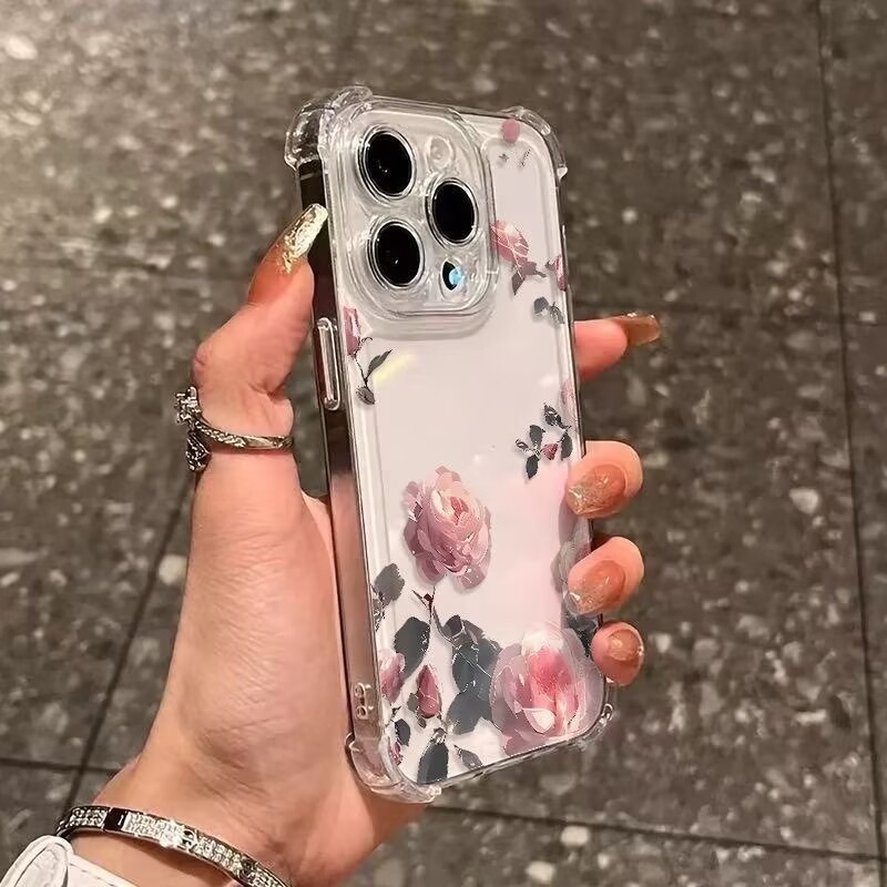 Chúc May Mắn Hoa Sen Ốp Lưng Điện Thoại Samsung Galaxy S25 S24 S23 S22 S21 Plus Ultra S23 S24 S25 FE A55 A54 A35 A56 A36 S25 Edge 5G Vỏ Mềm Trong Suốt Túi Khí Đào Hoa Bao