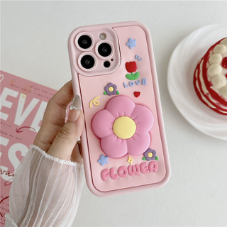 Khung 3D Hoạt Hình Dễ Thương Nhiều Màu Sắc Hoa Vỏ Cho iPhone 17 16 15 14 13 12 11 Pro Max 7 8 X XR XS