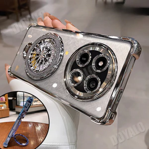 Ốp điện thoại cho Honor X9A X9B X9C 5G X9 A B C X 9A 9B 9C Mạ trong suốt Vỏ silicon mềm chống sốc Ốp điện thoại bảo vệ chống rơi Ốp điện thoại có giá đỡ con quay hồi chuyển gấp