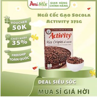 Ngũ Cốc Gạo Socola Activity (375g) – Hạt Nở Giòn Tan, Bữa Sáng Chuẩn Châu Âu Đầy Năng Lượng