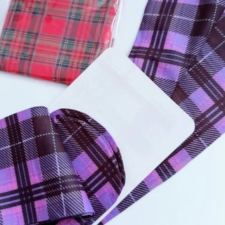 Quần in hình ASDFGER, Quần lót nữ Tartan cổ điển họa tiết kiểm tra của Scotland, Quần ống cao bán-Opaque màu đỏ tím xanh