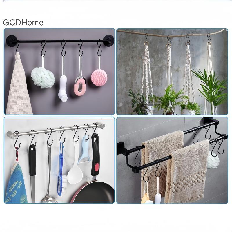 GCDHome 10 chiếc Móc treo có khóa an toàn, móc tủ quần áo hình chữ S kim loại nặng HOT