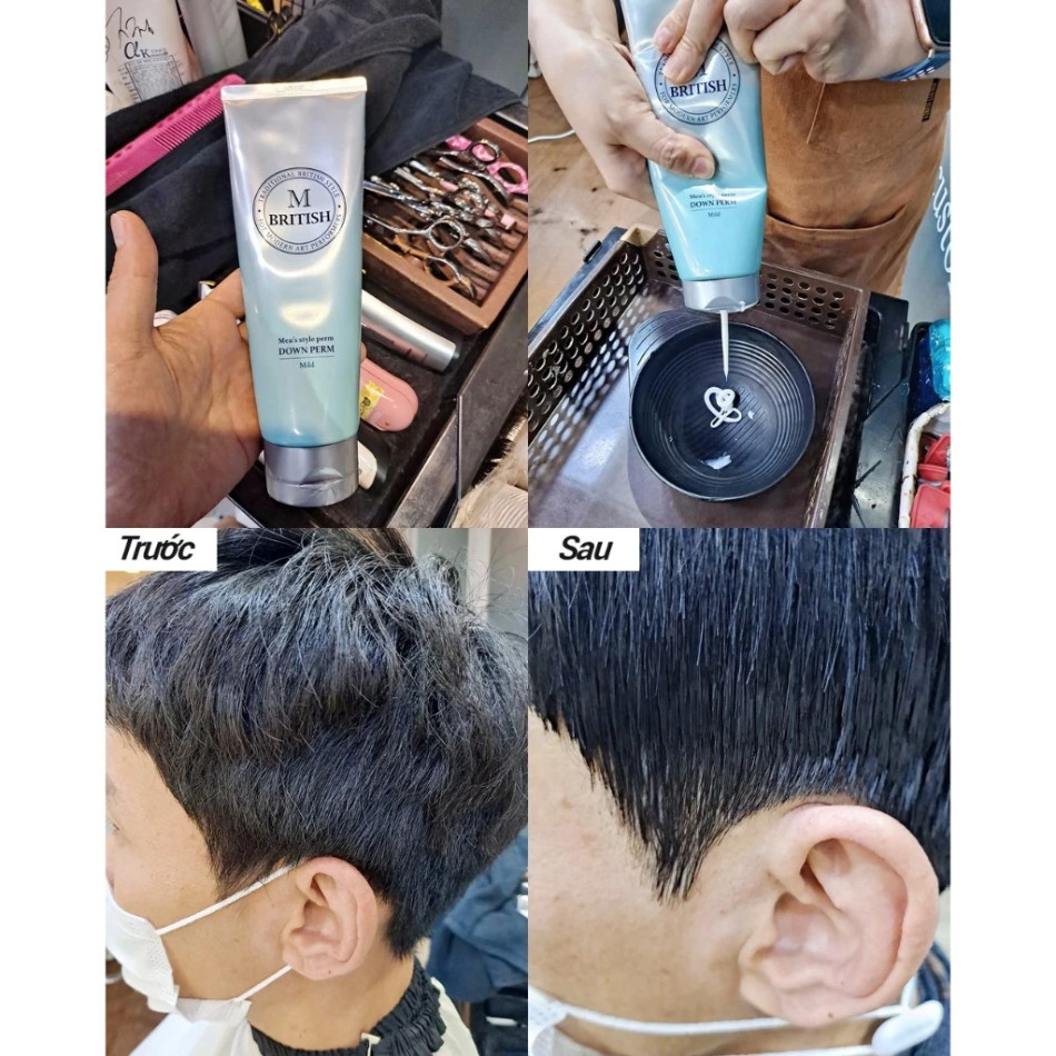 Thuốc ép Side tóc nam BRITISH M Men's Style Down Perm chuyên nghiệp chai 120gr | Trunghair