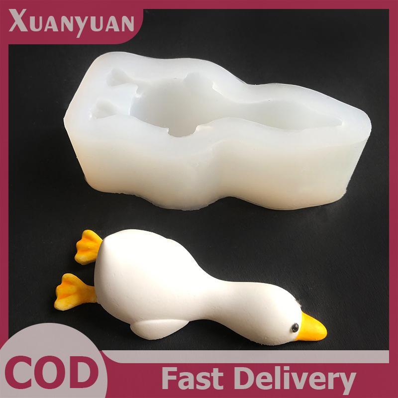 XUAN 3D Khuôn Silicon Hình Vịt Dễ Thương DIY Nến Thơm Thạch Cao Xà Phòng Nhựa Khuôn Handmade Nướng Bánh Sô Cô La Khuôn Trang Trí Nhà Quà Tặng VN