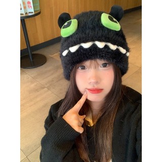 Mũ lông Toothless hoạt hình dễ thương nữ mùa đông - Mũ Lei Phong ấm che tai, dành cho đầu lớn, làm khuôn mặt nhỏ, thời trang