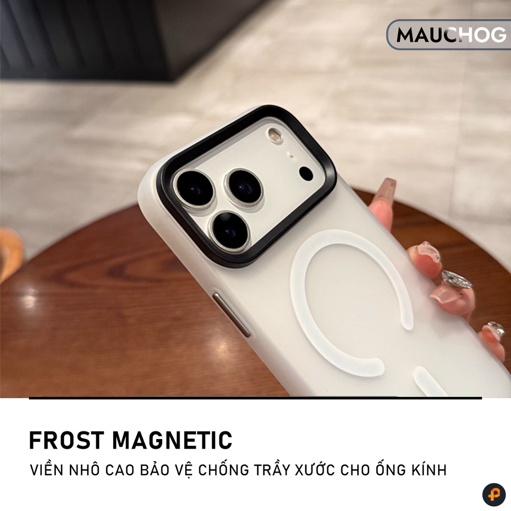 Ốp Nhám Mờ Chống Vân Tay Nút Bấm Kim Loại Bảo Vệ Camera Cho Điện Thoại iPhone 17 Pro Max 16 15 14 13