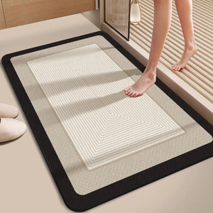 Thảm lau chân phòng tắm kiểu tối giản • Bề mặt hiệu ứng diatomite nhanh khô • Đế cao su chống trượt • Dùng cho phòng tắm / cửa ra vào
