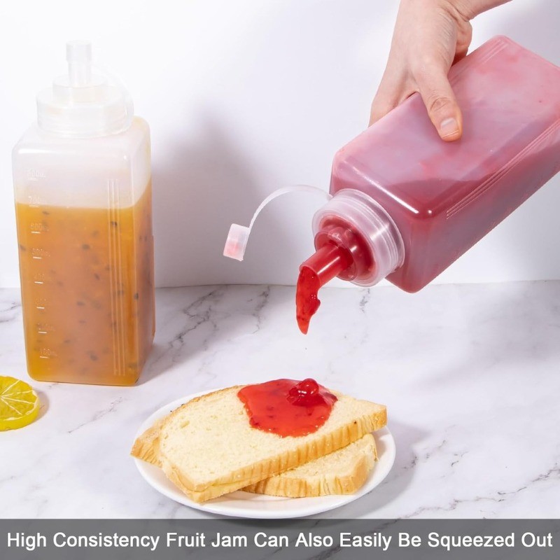 800 / 1000ML Nhà Bếp Cấp Thực Phẩm Bóp Nước Sốt / Nhựa Chống Rò Rỉ Chai Gia Vị