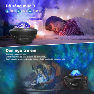 Đèn Cực Quang Starry Chiếu Bầu Trời Galaxy, Đèn Kiêm Loa Bluetooth Trang Trí, Led Cực Quang Decor Phòng Ngủ, Điều Khiển