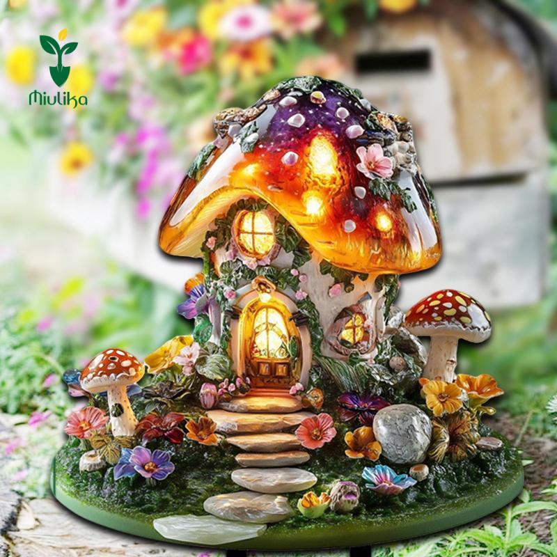 Miulika Garden Cọc Là Ngôi Nhà Nấm Trang Trí Sân Vườn Và Bãi Cỏ Ký Hiệu Một Khu Vườn Cổ Tích