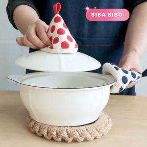 Găng Tay Nhà Bếp Chống Nóng Siêu Bền BIBABIBO – Miếng Lót Tay Bắc Bếp Cách Nhiệt, Hình Nón Tiện Lợi