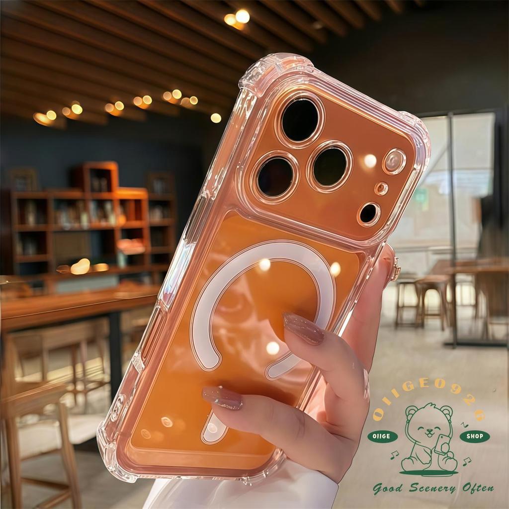 【 Ốp lưng iPhone17 】 Vỏ điện thoại từ tính túi khí Acrylic chống rơi iphone17 Pro Max16 15 14 13 cho vỏ iPhone Vỏ mềm silicon TPU chống sốc