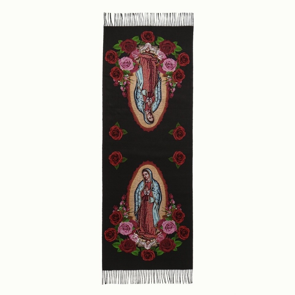 Khăn quàng cổ MERIGGIARE, Yếm khăn quàng cổ ấm in hình Đức Trinh Nữ Guadalupe, Khăn choàng chống gió đa năng chống lạnh cho nữ