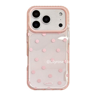Ốp Lưng Chấm Bi Màu Trơn Cho iPhone 17ProMax 17Po 17 16ProMax 16Pro 16 15ProMax 15Pro 15 14ProMax 14Pro 14 13ProMax 13Pro 13Pro 13 Phong Cách Hàn Quốc Trong Suốt Màu Hồng Mềm