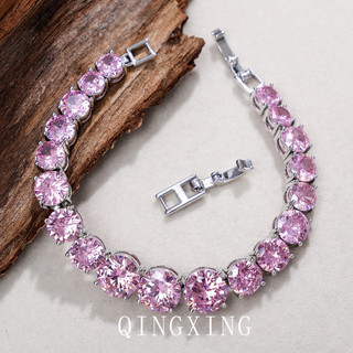 Vòng tay tennis nữ zircon nhiều màu sắc, phong cách châu âu