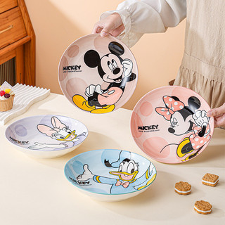 Bát đĩa gốm Mickey Disney Looney - Kích thước 20cm, hình tròn, thẩm mỹ cao, in underglaze, chịu nhiệt cao, dùng tại nhà