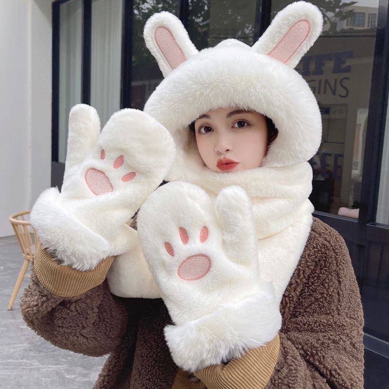 Mũ bông khăn quàng kèm bao tay 2 mẫu mới xinh dễ thương