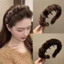 Băng đô lông xù ROLY, Lược chải răng Băng đô chống trượt có thể điều chỉnh, Mũ nón cao cấp thời trang Hàn Quốc Ấm cúng Vintage Hình chữ U sang trọng Phụ kiện tóc nữ