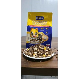 Thức Ăn Hạt Cho Mèo HappyChoice V1, V2 Túi 1KG - Không Bắp MIX TOPPING 3 Loại Thịt Sấy , Hỗ Trợ Tiêu Hóa - PetKool