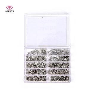 HWETR 1000 Cái / bộ Các Loại Ốc Vít Cho Đồng Hồ Mắt Kính Đồng Hồ Sửa Chữa Một Phần Dụng Cụ Mới