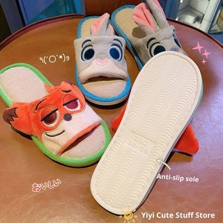 Judy Nick Style Linen Dép Hoạt Hình Hàng Hóa Trong Nhà Chống Trơn Trượt Đế Mềm Dép Sàn