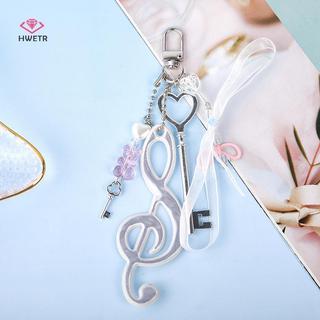 HWETR Đơn Giản Nơ Note Móc Khóa Túi Sáng Tạo Mặt Dây Chuyền Thích Hợp Cho Âm Nhạc Người Hâm Mộ Hiện Nay Ba Lô Tinh Tế Phụ Kiện Trang Trí Mới