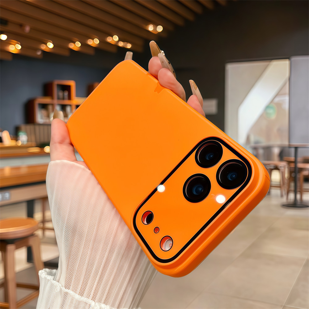 Ốp điện thoại vỏ cứng đơn giản cho iPhone 17 Pro Max 11 12 13 14 15 16 pro max 15 14 plus Bảo vệ ống kính chống rơi Vỏ cứng chống sốc Vỏ bảo vệ điện thoại