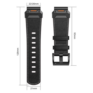Thích hợp cho đồng hồ Garmin, dây da thật bằng thép không gỉ cách nhau 22MM 26mm