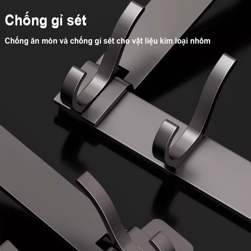 Thanh Móc Treo Sau Cửa Không Khoan Đục,giá treo áo khoác,nhôm cao cấp chống gỉ, tiết kiệm không gian