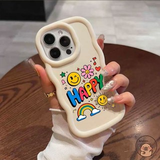 Dành Cho Tecno Pop 10 9 8 7 Pro 6 GO 5 Pova 7 6 Neo 5 Pro 5G 4G Vỏ Điện Thoại Sóng Đầy Màu Sắc Mặt Cười Cười Cười Hoa Cầu Vồng Hoạt Hình Dễ Thương Mờ Vỏ Mềm