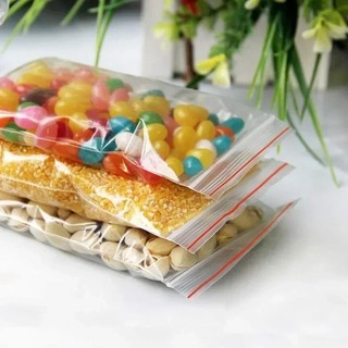 100 Túi Bảo Quản Nhựa Trong Suốt - Túi Bao Bì Thực Phẩm Kín Dây Kéo Làm Dày