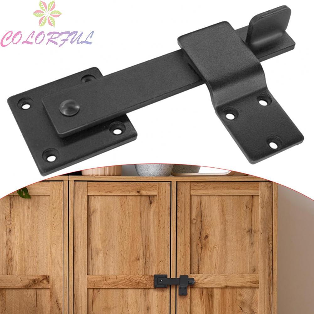 【COLORFUL】Barn Door Fence Fence Gate Flip Latch Heavy Duty Lock Reversible Black