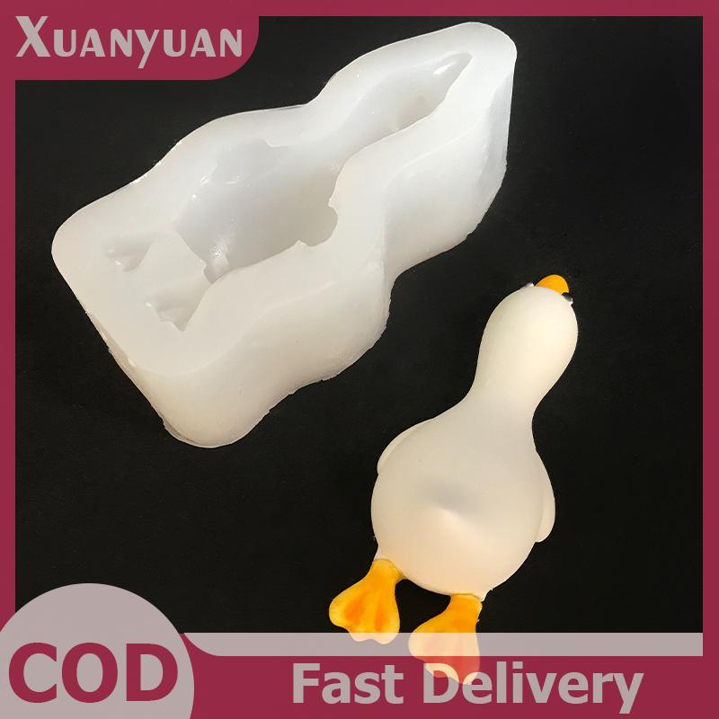 XUAN 3D Khuôn Silicon Hình Vịt Dễ Thương DIY Nến Thơm Thạch Cao Xà Phòng Nhựa Khuôn Handmade Nướng Bánh Sô Cô La Khuôn Trang Trí Nhà Quà Tặng VN