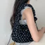 Túi đeo chéo dây rút có thể điều chỉnh, Túi đeo vai xếp ly dung tích lớn, Túi đeo vai chấm bi cổ điển Vải nhẹ dành cho nữ Đồ cần thiết hàng ngày