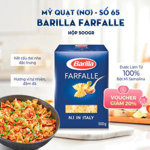 Mì Quạt Farfalle Barilla Số 65 Hộp 500g, phù hợp mọi loại nước dùng hoặc nước sốt nhẹ