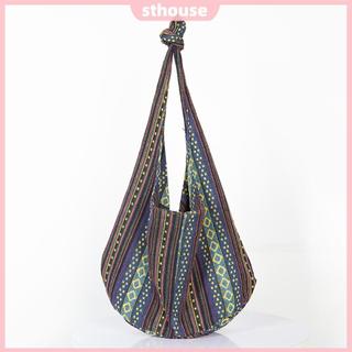 Túi Đeo Vai Sọc Vải Nữ Dân Tộc Boho Túi Đeo Ngang Ví Hippie Túi Đi Làm Mua Sắm Du Lịch [sthouse.vn]